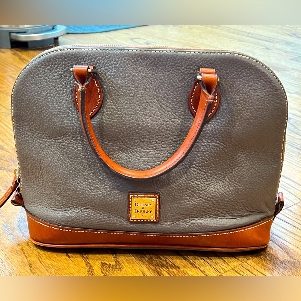 Dooney and Bourke. Pebble Grain Zip Zip Satchel. Gray. Gently used.